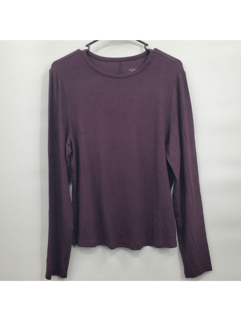 Nuuds Slinky Rib Long Sleeve Shirt Top Women Size Xxl Nwt Crew Soft Form Fitting — image 3 of 8